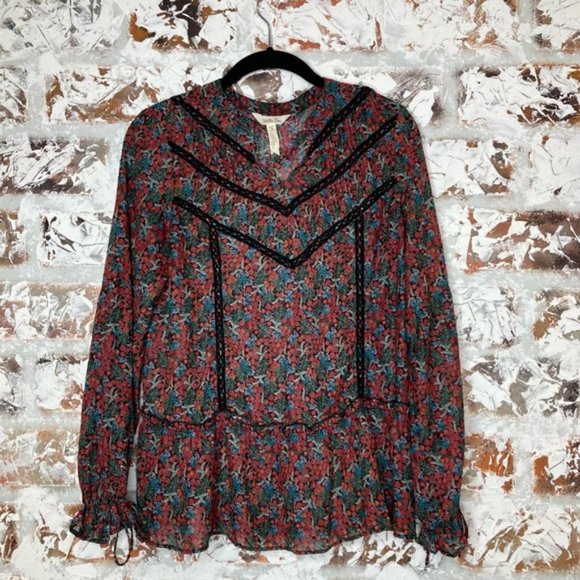 Matilda Jane Red Floral Carol Peasant Tunic XS - Picture 2 of 7